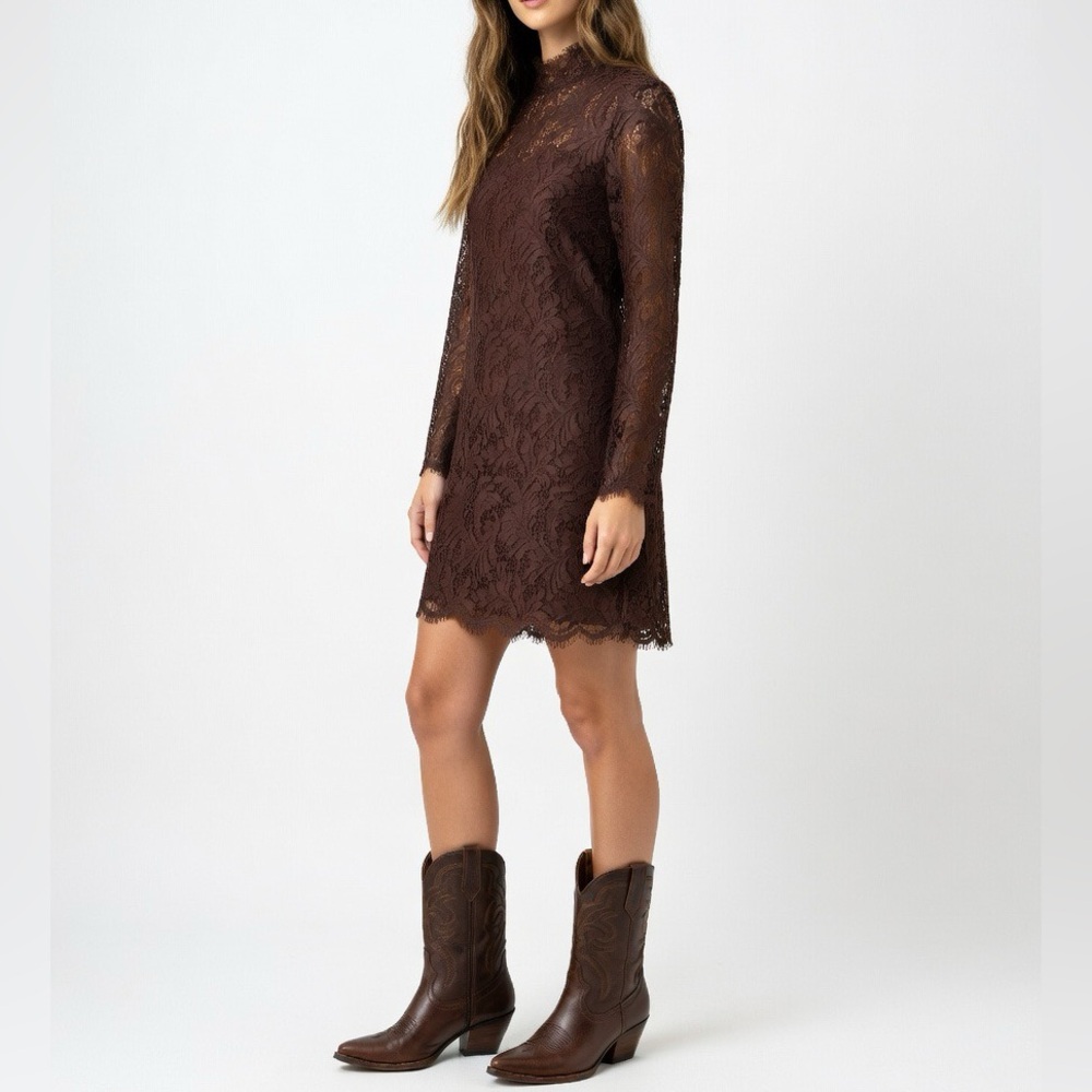 Banana Republic Lace Long-Sleeve Shift Dress